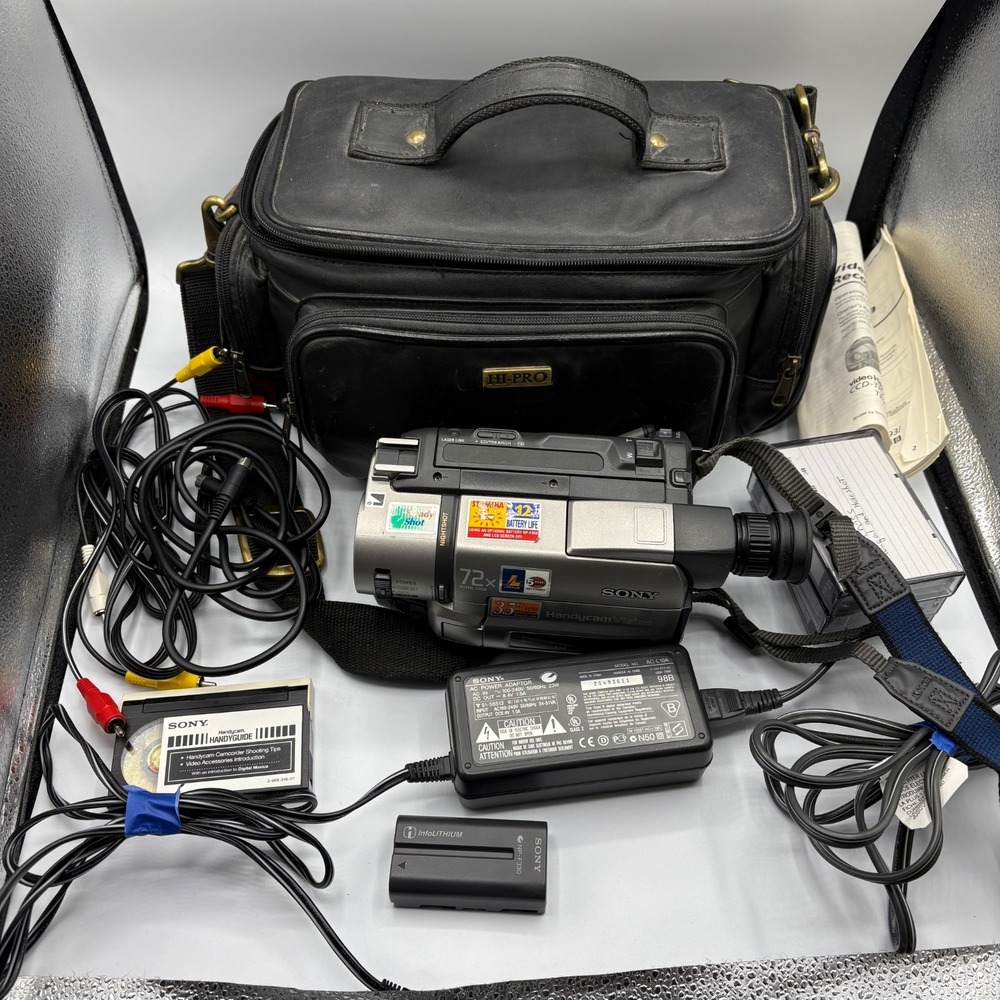 Vintage Sony Handycam CCD-TRV85 Video Hi8 XR Camcorder Bundle Tested w/Case